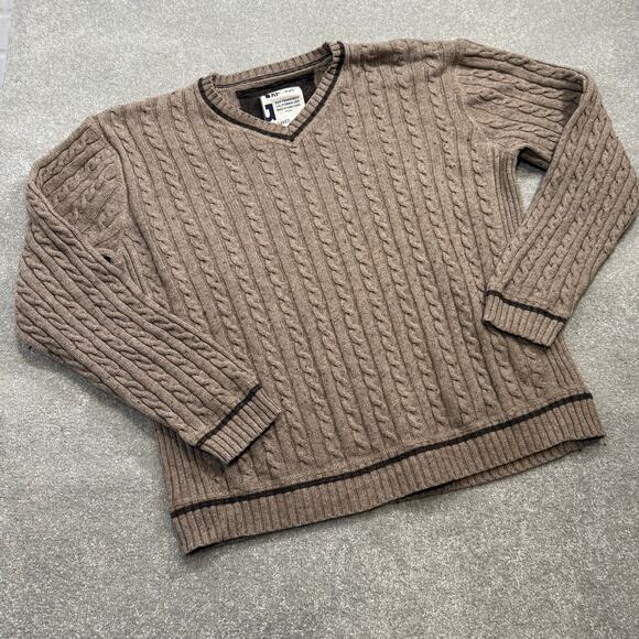 Vintage GAP Cable Knit Sweater Wool Blend Brown XXL Hong Kong Fishermancore Y2K - Picture 1 of 11